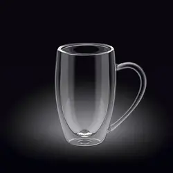 Кружка 300 мл. d=75 мм. h=120 мм. с двойными стенками Термостекло Wilmax /1/60/