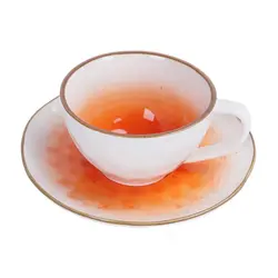 Чайная пара 240 мл d 10 см h5 см оранжевая фарфор "The Sun Eco" P.L. Proff Cuisine [1]