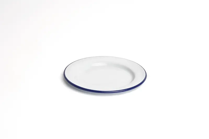Тарелка эмалированная d 26 см h 2 см, цвет белый/синий