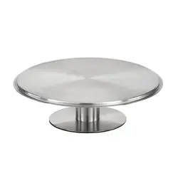 Подставка для торта на ножке вращающ., APS, нерж., d 30.5 см, h 9 см