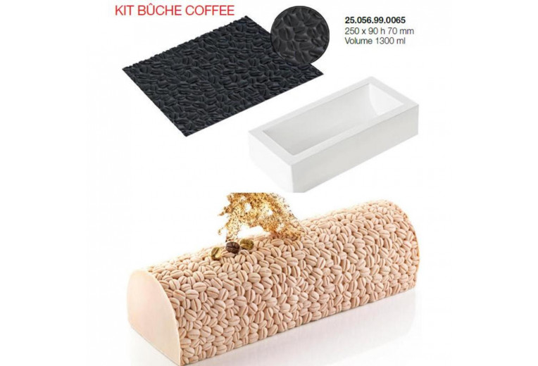 Форма кондитерская Silikomart KIT BUCHE COFFEE, силикон, 25*9*7 см, Италия