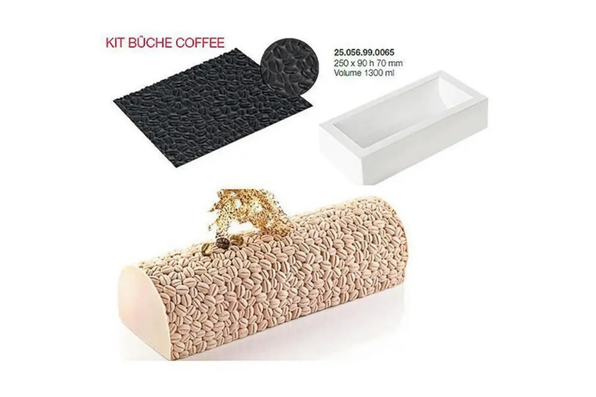 Форма кондитерская Silikomart KIT BUCHE COFFEE, силикон, 25*9*7 см, Италия