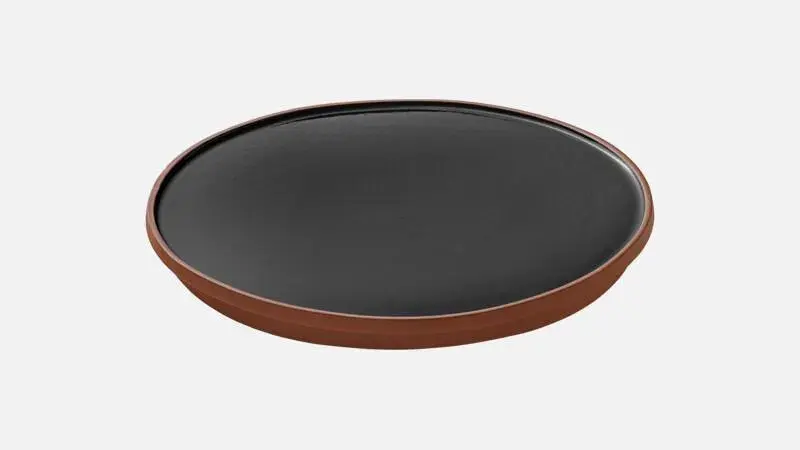 Тарелка мелкая d 21 см, h 2,4 см, цвет черный, Jardim