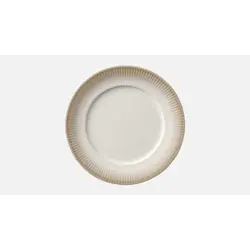 Тарелка мелкая с римом и рельефным бортом d 28,1 см, h 2,5 см, бежевый декор по внешней кромке, Nature Infused