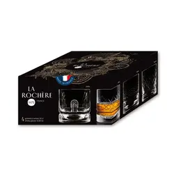 Набор из 4 стаканов O/F с разным рельефом, 300 мл, h 9 см, d 8,6 см, DANDY