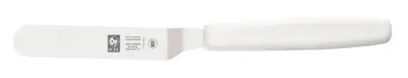 Лопатка 21 см. изогнутая раб. часть 9*2 см. нерж. узкая с пластик. ручкой, белая Icel /1/6/
