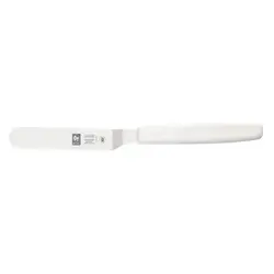 Лопатка 21 см. изогнутая раб. часть 9*2 см. нерж. узкая с пластик. ручкой, белая Icel /1/6/