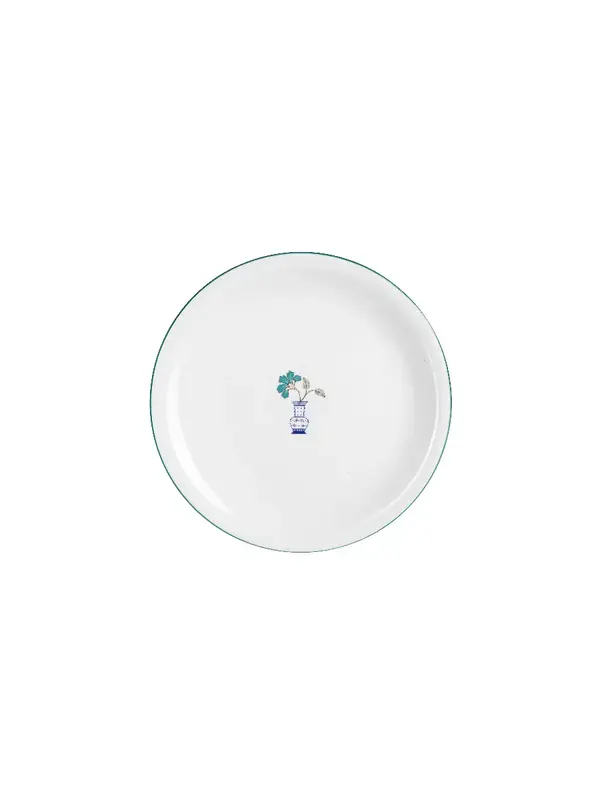 Тарелка мелкая Porland Vaso Piccolo DS18 28 см, кант зеленый