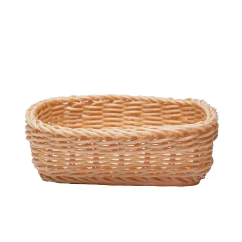 Корзина для хлеба прямоуг. 18*12*6 см. бежевая полиротанг MGprof /1/100/