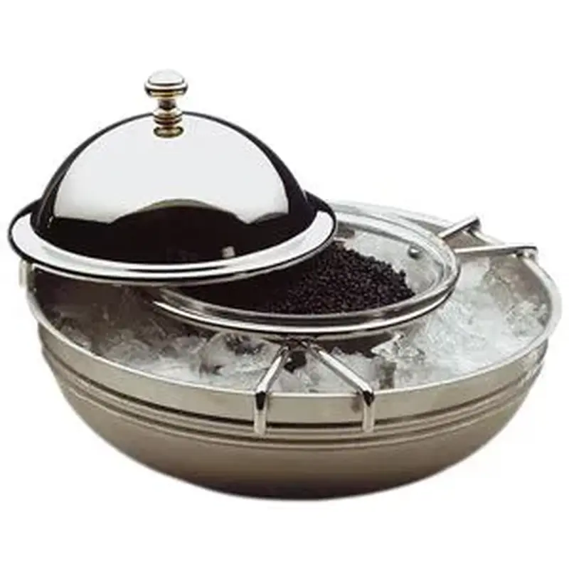 Икорница с емкостью для льда и крышкой нерж., стекло, APS, d 19 см