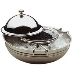 Икорница с емкостью для льда и крышкой нерж., стекло, APS, d 19 см