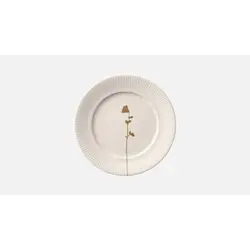 Тарелка мелкая с римом и рельефным бортом d 16 см, h 1,9 см, декор цветок, Nature Infused