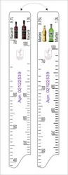 Линейка Martini (0.75 л./1 л.)/ Bacardi (0.7 л./1 л.) L=28 см. В=2 см. /1/