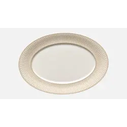 Блюдо с римом 34x23,3 см, h 2,4 см, декор бежевая сетка, Nature Infused