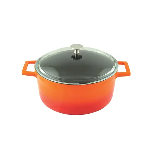 Кастрюля круглая со стеклянной крышкой(Ø)20cm.