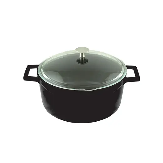 Кастрюля круглая со стеклянной крышкой(Ø)20cm.