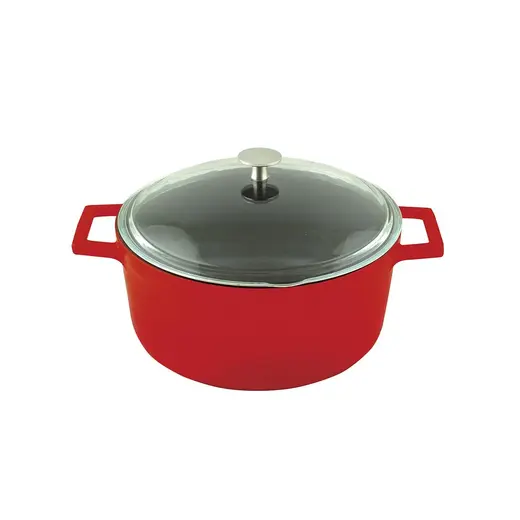 Кастрюля круглая со стеклянной крышкой(Ø)20cm.