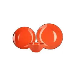 Набор обеденный 3 предмета Porland Seasons (1 тарелка обеденная 28 см, 1 тарелка обеденная 24 см, 1 миска 14 см 500 мл) оранжевый