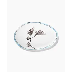 Блюдо овальное 46,5х30 см Camelia Aubergine Midnight Flowers