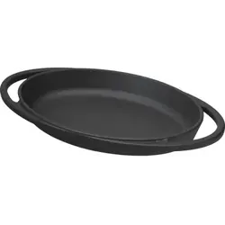 Сковорода порц. 21*2,5*14 см. чугун. 0,5 л. овальная с 2 ручками LAVA /1/
