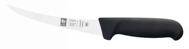 Нож обвалочный 150/290 мм. изогнутый, полугибкое лезвие, черный SAFE Icel /1/6/