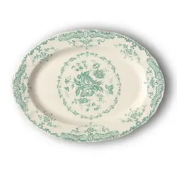 Блюдо овальное L 30,5 см, цвет декора бирюзовый