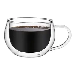 Кружка 140 мл Hemisphere прозрачная набор 2 шт. d 8 см h6 см термостекло P.L. [1]