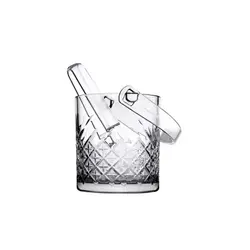 Ведро для льда 1,0 л. стекло d=15 см., с пластик. щипцами Таймлесс Турция /1/6/