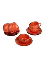 Набор чайных пар Porland Seasons 250 мл (12 предметов), оранжевый