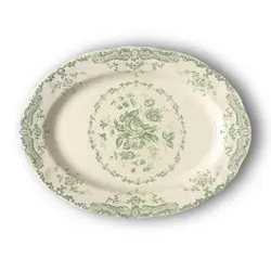 Блюдо овальное L 30,5 см, цвет декора "шалфей"