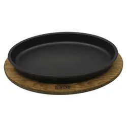 Сковорода для подачи на дерев. подст. 25*15 см овальная чугун LAVA