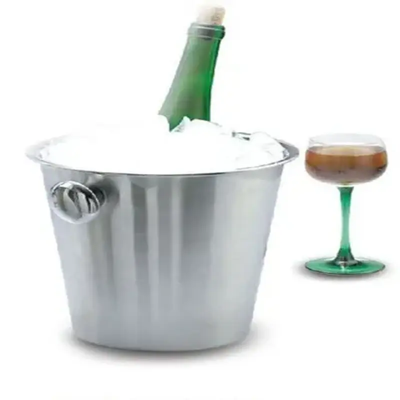 Ведро для шампанского 4 л. нерж. d=210/135 мм. h=200 мм. с ручками для 1-й бутылки MGsteel /1/48/