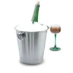 Ведро для шампанского 4 л. нерж. d=210/135 мм. h=200 мм. с ручками для 1-й бутылки MGsteel /1/48/