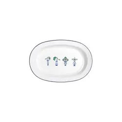 Блюдо овальное Porland Vaso Piccolo DS12 35 см, кант синий