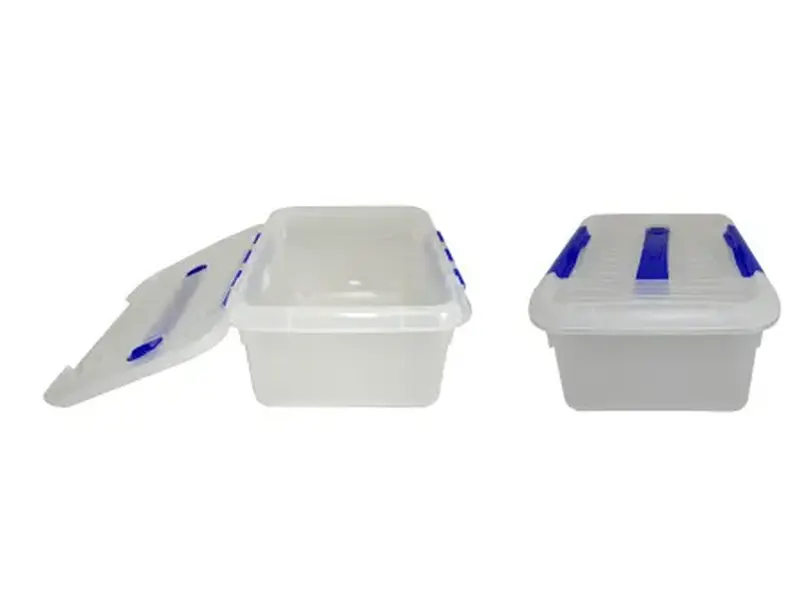 Контейнер для продуктов прямоуг. 6,0 л. 30*23*12 см. с ручкой, с синим зажимом MGprof /1/12/