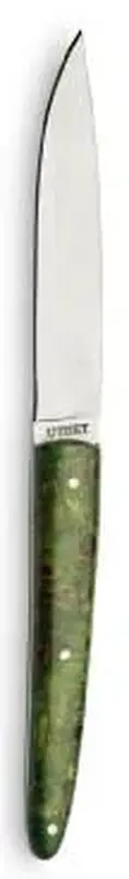 Нож для стейка 22,5 см, ручка - стабилизированное дерево, цвет зеленый