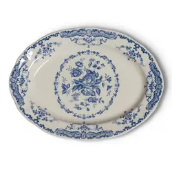 Блюдо овальное L 30,5 см, цвет декора синий