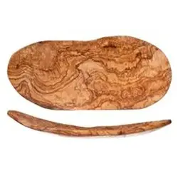 Чаша для фруктов, плоская, из оливкового дерева, 33-38CM X 16-24CM