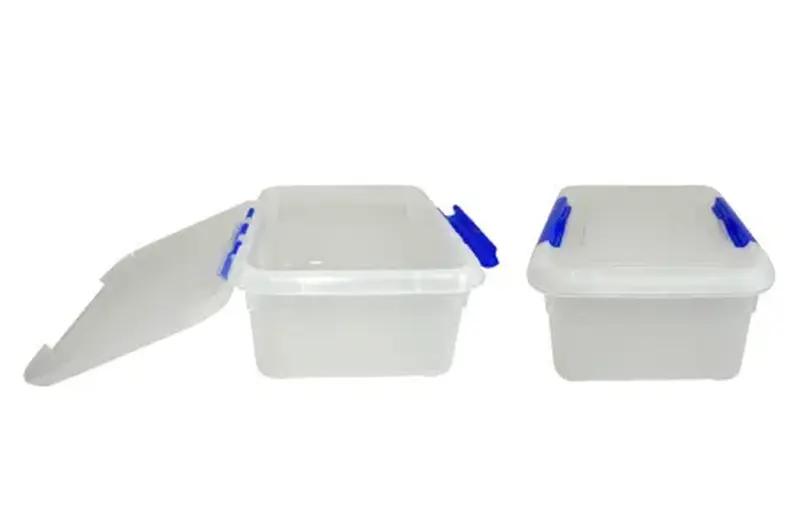 Контейнер для продуктов прямоуг. 6,0 л. 30*23*12 см. с синим зажимом MGprof /1/12/