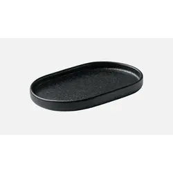 Блюдо овальное с вертикальным бортом 18x11 см, h 2 см, цвет черный, Nara