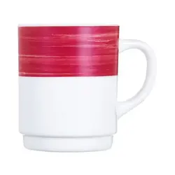 Кружка, ARC International, Brush Cherry, вишневый край, штабелир., 250 мл, d 70 мм, h 88 мм