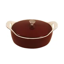 Кастрюля для подачи 13*11 см h5,3 см 350 мл овальная с крышкой эмаль чугун. P.L. Proff Cuisine