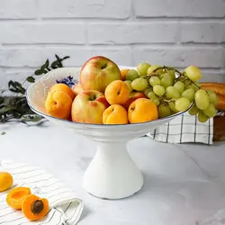 Блюдо круглое на ножке P.L. Proff Cuisine Blue Flower d 31 см h20,5 см