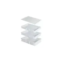 Контейнер для теста 600*400*100 мм. прямой, сплошной, белый Gimetal /1/10/88/