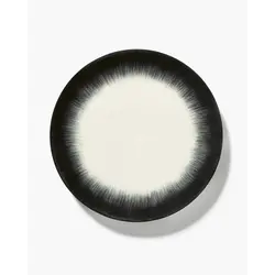 Тарелка мелкая d 28 см, h 1,8 см, цвет белый/черный, декор 5, DÉ