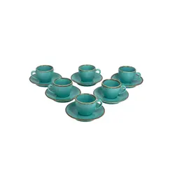 Набор кофейных пар Porland Seasons 80 мл (12 предметов), бирюзовый