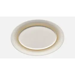 Блюдо овальное 34x23,3 см, h 2,4 см, бежевый декор по внутренней кромке, Nature Infused