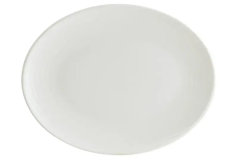 Блюдо овальное 360*280 мм. Белый Луп узкая полоска Bonna /1/6/348/ 