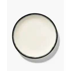 Тарелка мелкая d 28 см, h 1,8 см, цвет белый/черный, декор 3, DÉ