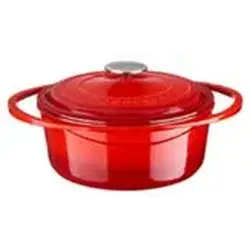 Кастрюля 3,5 л, d 24 см, с крышкой, чугун, цвет красный